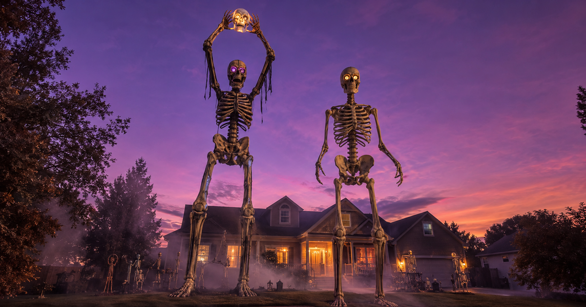 Lowe's 15-Ft Skeleton Watcher vs Home Depot's 12-Ft Skelly (2026): Which Giant Skeleton Wins?