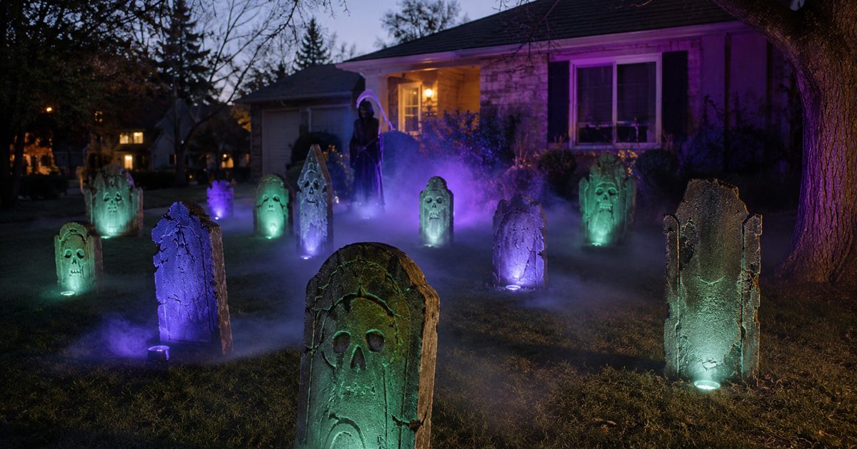 How to Build a Halloween Graveyard Scene: Layout, Fog, Lighting and Props