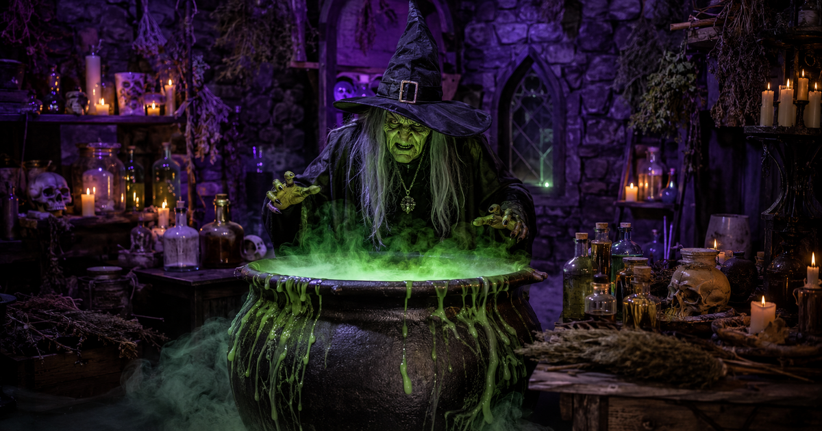 How to Build a Witch Scene for Halloween: Cauldron, Potions, and a Spellbinding Lair