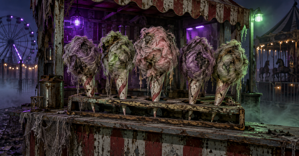 How to Make Rotten Candy: A DIY Creepy Cotton Candy Prop for Your Carnival Scene