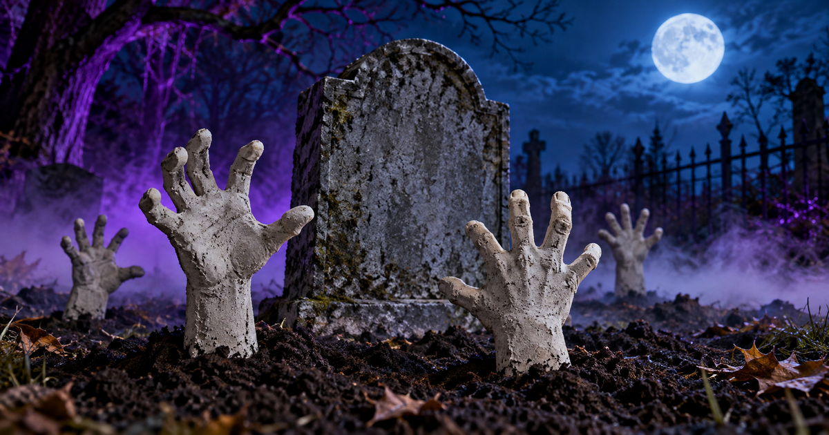 How to Make Zombie Hands for Halloween: Concrete Glove Hands and a Bucket Zombie